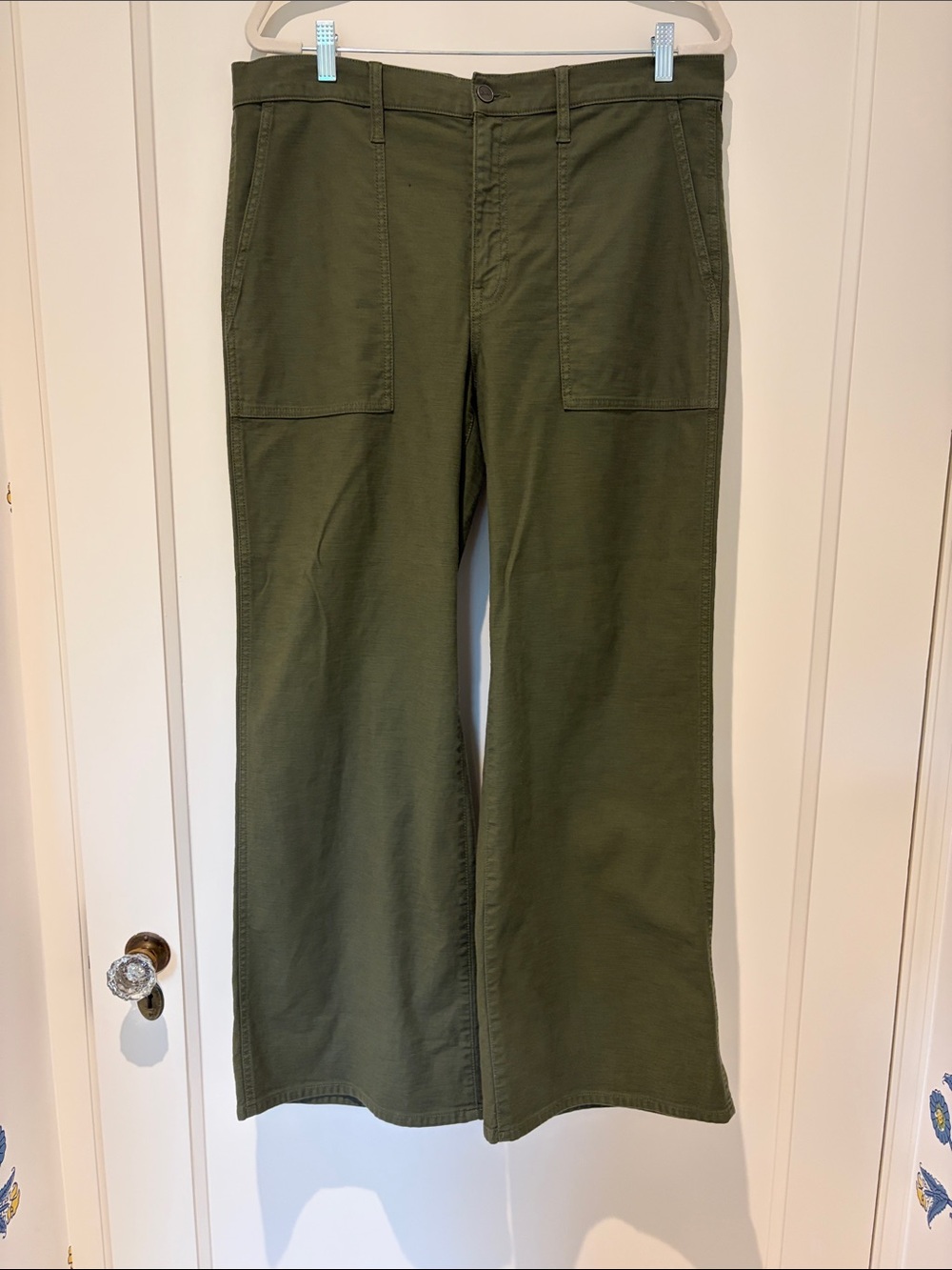 J. Crew Olive Wide-Leg Utility Pants